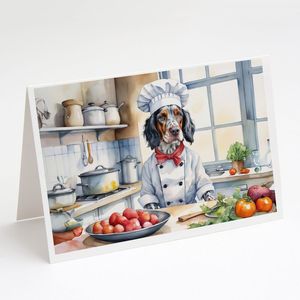 English Setter the Chef Whimsical A7 Size <b>5x7</b> Blank Note Cards Pack of 8 Includes <b>Envelopes</b> - Product Image 1