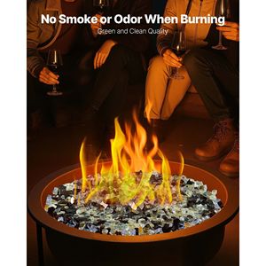 Vetro refrattario per caminetto ad alta temperatura da 10 libbre/4,5 kg, pietre riflettenti da 1/2 pollice/12,7 mm, resistenti al fuoco - Product Image 4