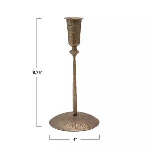 Classic design Hand forged hammered metal <b>taper</b> <b>candle</b> holder antique brass finish <b>candle</b> stand offer customizations - Product Image 5