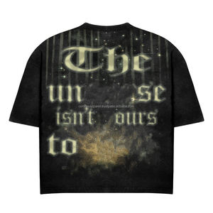 T-shirt graphique surdimensionné personnalisé pour homme, streetwear, haute qualité, 100% coton, vintage, coupe ample, effet délavé à l'acide - Product Image 3