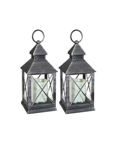 Classic Set 2 Matte Black Metal Eco-Friendly Handmade Candle Lanterns Vintage <b>Moroccan</b> Style <b>Decorative</b> Hanging Home <b>Decoration</b> - Product Image 1