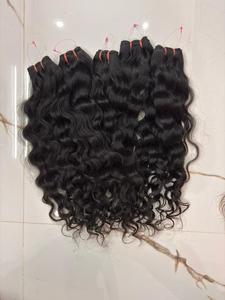 Extensiones de Cabello Humano Virgen Indio de Lujo para Tejido de Cabello, Cabello Auténtico de Templo, Negro Natural, Doble Trama a Máquina - Product Image 5