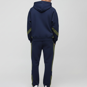 Custom Made Full Zip Hoodie And Straight Leg Sweatpants Set Premium Quality Color Block <b>Tracksuit</b> Breathable Streetwear - Product Image 5