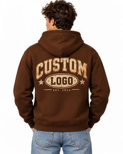 Sweat-shirt à capuche noir uni pour homme, décontracté, à manches longues, avec poche kangourou, logo personnalisé, haute qualité, coupe ample - Product Image 3