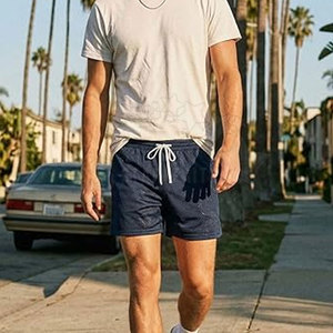 Shorts en maille de tissu lisse, taille élastique, tricoté, uni, décontracté, léger, respirant, écologique, élégant - Product Image 6