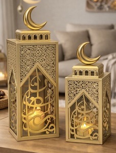 Faroles de Metal de Diseño Moderno con Caligrafía Árabe, Decoraciones para el Hogar, Venta Caliente de Ramadán, Directo de Fábrica - Product Image 5