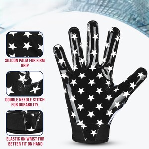 Premium Quality Football Gloves - Solid Stealth 6.0 Boost Plus <b>Sticky</b> Technology - Adult and Youth Football Gloves for Wide - Product Image 6