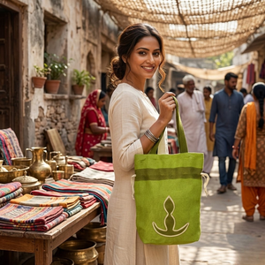 Sac à cordon en jute écologique de haute qualité avec poignée |   Pochette de rangement anti-poussière réutilisable, emballage pour la vente en gros, sac cadeau - Product Image 2