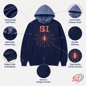 Sudadera con Capucha Premium Personalizada con Diseño de Telaraña, Oversize, Gráficos Impresos, Estilo Urbano, OEM, ODM, Marca Privada, Venta al por Mayor - Product Image 4