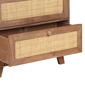 Buffet moyen en bois de manguier massif finition blé avec cannage naturel – Pièce de mobilier élégante - Product Image 5