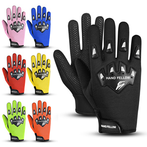 OEM Children's Motocross Riding Gloves Unisex Breathable Fleece Lined Fabric Genuine Synthetic Leather Adjustable Strap <b>Rubber</b> - Product Image 6