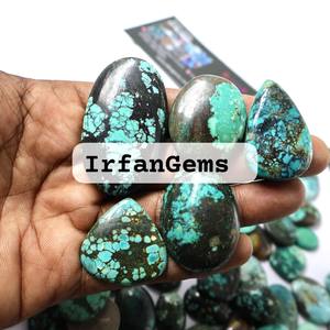 Beautiful Natural Tibetan Turquoise Gemstone Cabochon Gemstone Wholesale Lot Mix Shape Fine Natural Gemstone for Jewelry Making - Product Image 3
