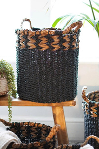 Handwoven Organizer <b>for</b> Laundry Toys <b>Plants</b> and Rustic Home Decoration Authentic Natural Seagrass Storage <b>Basket</b> - Product Image 3