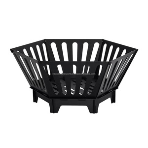 Brasero de Metal con Pantalla Antichispas, Negro, Diseño Perforado, Brasero Redondo para Exteriores con Soporte A11 - Product Image 4