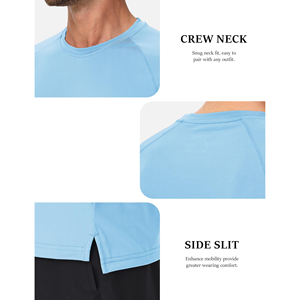 Chemises de sport respirantes en mesh pour hommes, manches courtes, haut de course anti-transpiration, vêtements de sport pour la gym, t-shirts d'entraînement pour hommes - Product Image 4