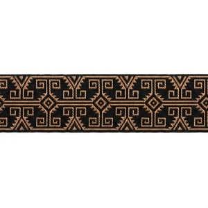 Wholesale 50mm Black Gold Greek Key Jacquard Ribbon Metallic Woven Trim for Gift Packaging Bows Garment Borders Supplier - Product Image 3