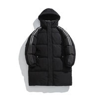 Veste longue élégante pour homme, doudoune chaude et épaisse, manteau d'hiver avec fermeture éclair sur le devant et poches pour l'automne et l'hiver, doudoune pour homme