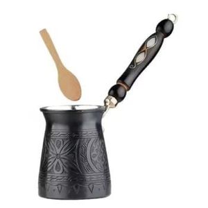 Cezve Ibrik turque en cuivre émaillé peint à la main, motif floral, fait main, pour cuisinière, chauffe-lait - Product Image 5