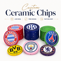 Jetons de poker en céramique personnalisés avec impression intégrale sur le bord pour des ensembles de poker haut de gamme et des objets de collection personnels de luxe
