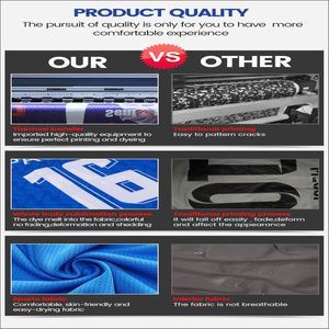 Maillot de football pour adultes de haute qualité, logo personnalisé, numéros imprimés numériquement, respirant, grande taille, séchage rapide, 100% polyester, été - Product Image 6