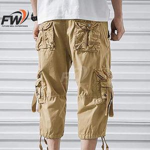 Shorts cargo décontractés pour hommes, 100 % coton, taille mi-haute, personnalisables en gros, design respirant de haute qualité - Product Image 4