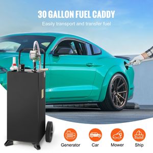 Portable 30 Gallon Gas Caddy with Wheels Manual Transfer Pump for Hand <b>Carts</b> & Trolleys for Gasoline & Diesel Fuel <b>Storage</b> - Product Image 2