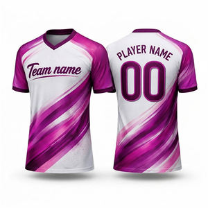 เสื้อทีมซับลิเมชั่นสั่งทำพิเศษ ระบายอากาศ แห้งเร็ว 100% โพลีเอสเตอร์ ไร้ตะเข็บ คอวี แขนสั้น ชุดฟุตบอล เบสบอล - Product Image 3