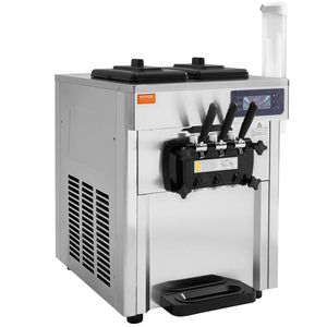 Gelatiera da banco commerciale 1850W 3-Flavor Soft service 2X5,5 l pannello LED cilindro in acciaio inossidabile Auto Clean - Product Image 1