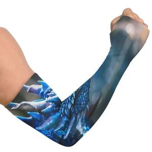 Mangas Protectoras Solares UPF50+ de Poliéster con Estampado de Dragón Azul para Hombre, Impresión por Sublimación con Detección de Agujas - Product Image 5
