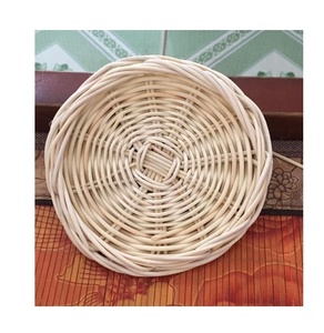 Sous-verres vintage bohèmes en rotin et coquillages (lot de 5), ensemble de sous-verres en osier, décoration de plage, décoration de fête à domicile, vaisselle de mariage - Product Image 4