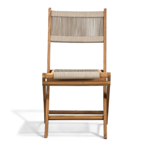 Luxury <b>Folding</b> Chair with Woven Rope and Teak Wooden Frame Material for Home Furniture Decoration and Restaurant <b>Set</b> - Product Image 1
