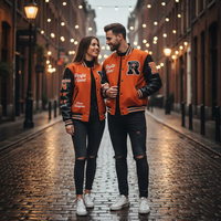 Veste de baseball RexFit Sport pour homme, style varsity personnalisé, manches en cuir, logo brodé, streetwear OEM