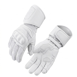 Gants de moto en cuir respirants à doigts complets unisexes pour la course et la conduite, protection estivale, logo personnalisé - Product Image 1