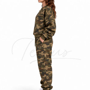 2026 Fall Winter Double-Seam Panel Sweatsuit 2 Piece Set <b>Womens</b> Sweat <b>Suit</b> Two Piece <b>Pants</b> Sets <b>for</b> <b>Women</b> Joggers Camo <b>Suits</b> - Product Image 2