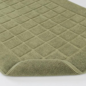 Tapis de bain rectangulaire vert 1 pièce en coton tufté avec dos antidérapant en caoutchouc, couleur unie, réversible, lavable en machine, pour usage domestique - Product Image 3