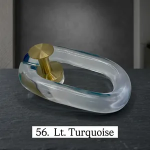 Light Turquoise Resin Handmade Hand Modeled Link Chain <b>Paperweight</b> Artistic Irregular Shape Home Decoration Casting Craft - Product Image 2