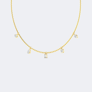 Collier avec pendentif en diamants de 1,00 carat total, taille mixte, serti à griffes - Product Image 4