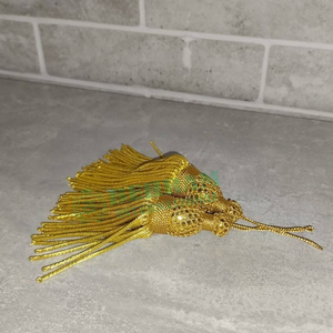 Golden Metallic Lightweight 100% Polyester Tassel <b>Fringe</b> Decorative Garment Curtain Handmade Bullion Tassels - Product Image 3