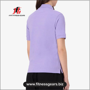 เสื้อโปโลผู้หญิงสีพื้น แขนสั้น ผ้าถัก สไตล์ลำลอง ความยาวปกติ เสื้อโปโลผู้หญิงสีพื้น - Product Image 2