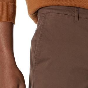 Chocolate Brown Solid Men Cotton Woven Straight Fit Office Ready Premium Feel Classic Appeal Chino Trousers - Product Image 5