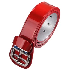 Pu Genuine Leather <b>Belt</b> <b>Double</b> Prong Silver <b>Buckle</b> 3D Design Durable Casual Style Solid Color 2.5 Inches - Product Image 5