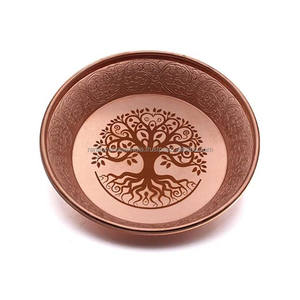 Cuenco de oferta de cobre puro más vendido con tema de árbol Quemador de incienso de altar de calidad premium y plato de oferta a precios asequibles - Product Image 5
