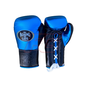 ชุดนวมชกมวยหนังวัวแท้ No Boxing No Life พร้อมสายรัดแบบ Hook & Loop สำหรับฝึกซ้อมและแข่งขัน ระบายอากาศได้ดี น้ำหนักเบา รับสกรีนโลโก้ - Product Image 3