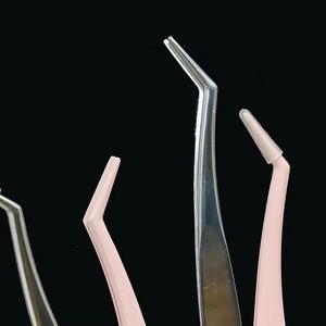 Pinces à cils en acier inoxydable de précision, pointe lisse, options de couleurs noir, rose, argent pour extensions de cils - Product Image 5