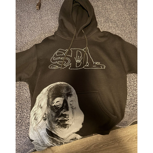 Sweat à capuche personnalisé pour homme, style streetwear, effet délavé au soleil, coupe régulière, 100% coton, poids lourd, avec strass, taille XXS - Product Image 2