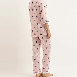Ensemble de pyjama en coton pour femmes, 2 pièces, vêtements de nuit, vêtements de détente, design élégant, logo personnalisé, fabricant OEM en gros - Product Image 4