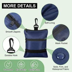 Golf Tee Bag Pouch with <b>Multiple</b> Pockets & Zippers Waterproof & Anti-Theft Solar Panel & RFID Protection Unisex Golf Accessories - Product Image 6