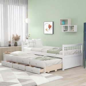 Divano letto singolo con letto estraibile e cassetti bianco per bambini - SKU precedente LP0000141KAA - Product Image 1