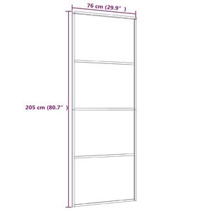 Puerta corrediza negra de aluminio y vidrio esmerilado ESG de 29,9 "x 80,7" - Product Image 5