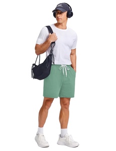 Pantalones Cortos Bermuda para Hombre, 100% Algodón, Transpirables, Resistentes al Viento, de Secado Rápido, con Cierre de Cordón, Casuales, para Gimnasio, Deportes, Playa, Verano - Product Image 1